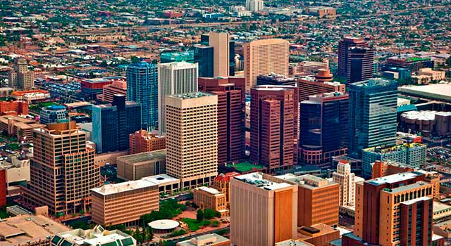 PHX Airport is located 3 miles east of downtown Phoenix.