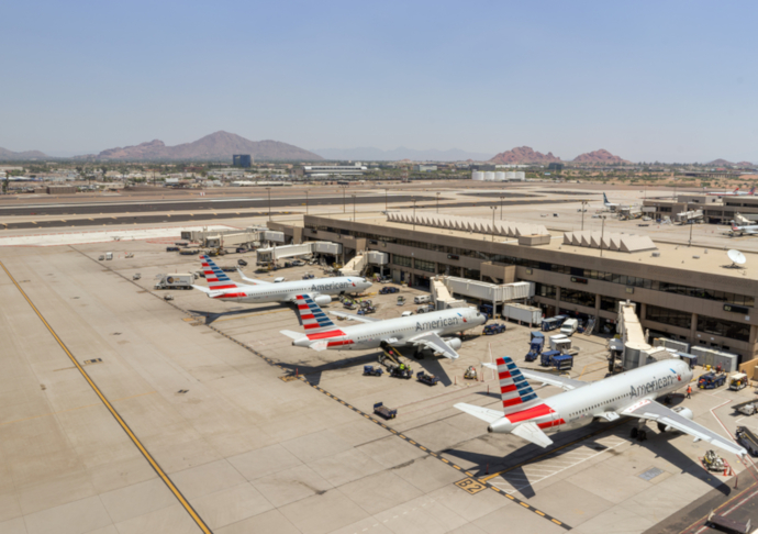 Phoenix Sky Harbor International Airport (IATA: PHX) is the busiest airport in Arizona.